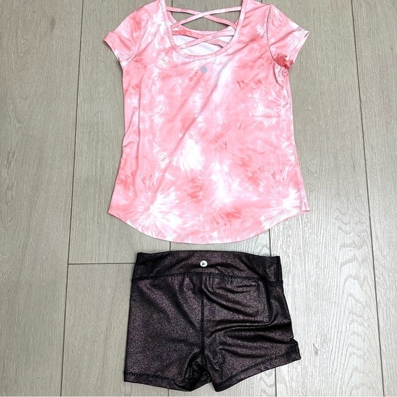 90 Degree By Reflex Girls Athletic Wear Peach and Brown Size Medium/10 - Picture 3 of 5